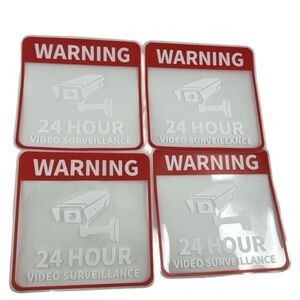 Stay Secure: 24/7 CCTV Warning Stickers‎ - 4 Pack!